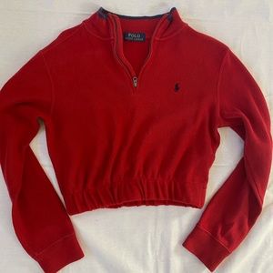 Vintage crop polo sweatshirt